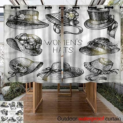 Amazon Com Sliding Door Curtain Victorian Vintage Woman Hats