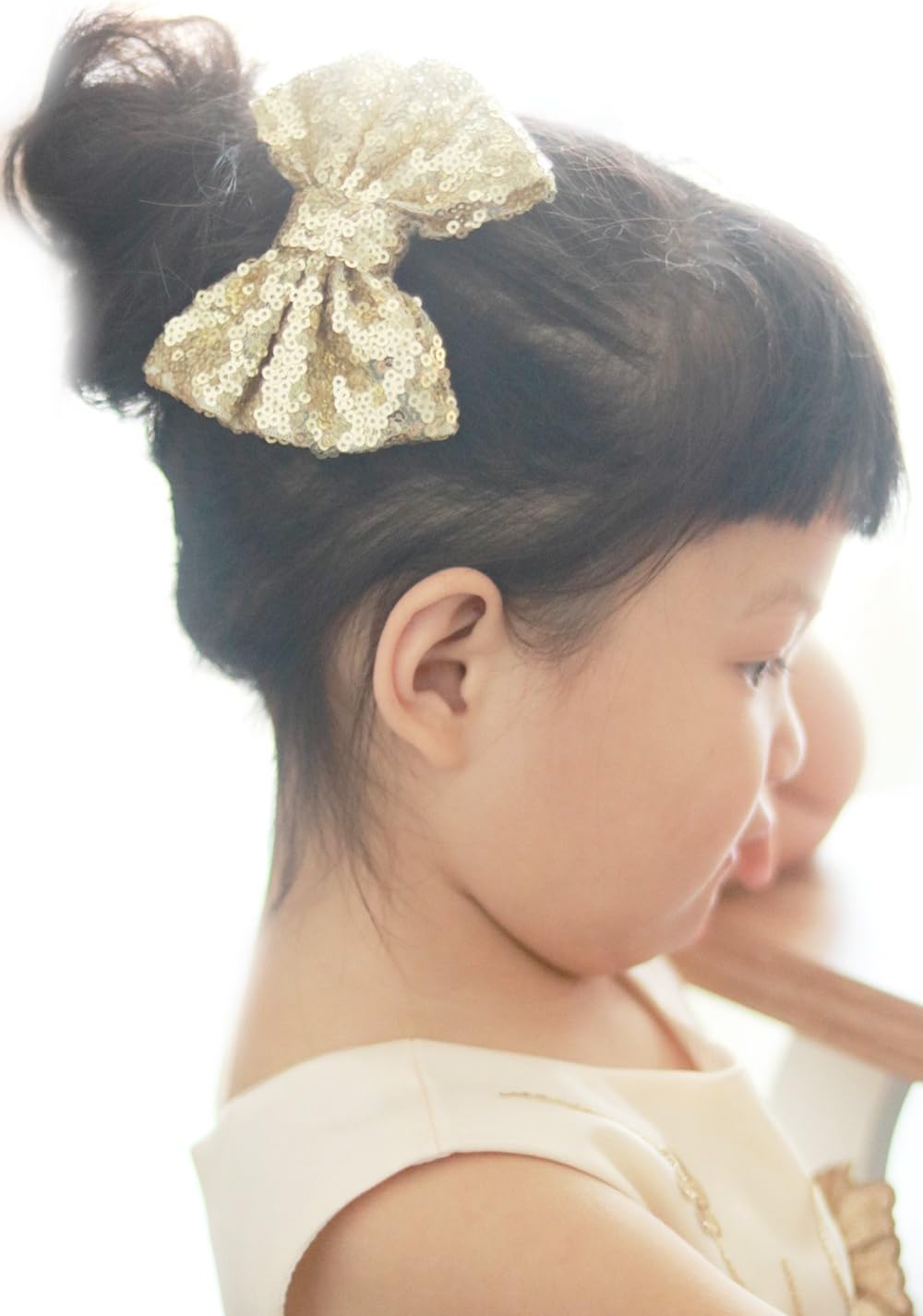 Missgrace Hot Gold Hair Bow.Hair Bows, Hair Clips,Girls Hair Bows.Hair Bows