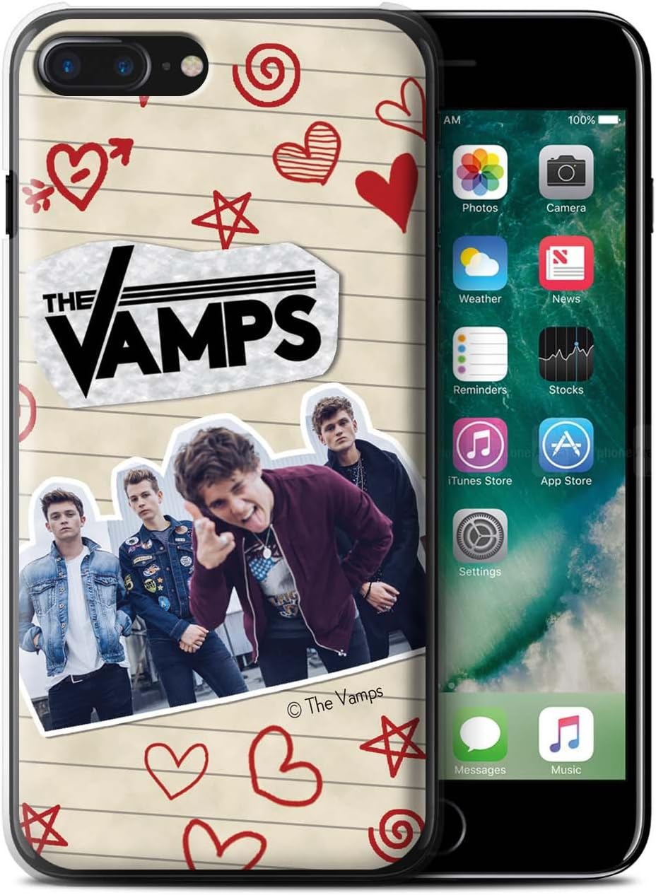 Official The Vamps Phone Case / Cover for Apple iPhone 7 Plus / Red Pen Design / The Vamps Doodle Book Collection