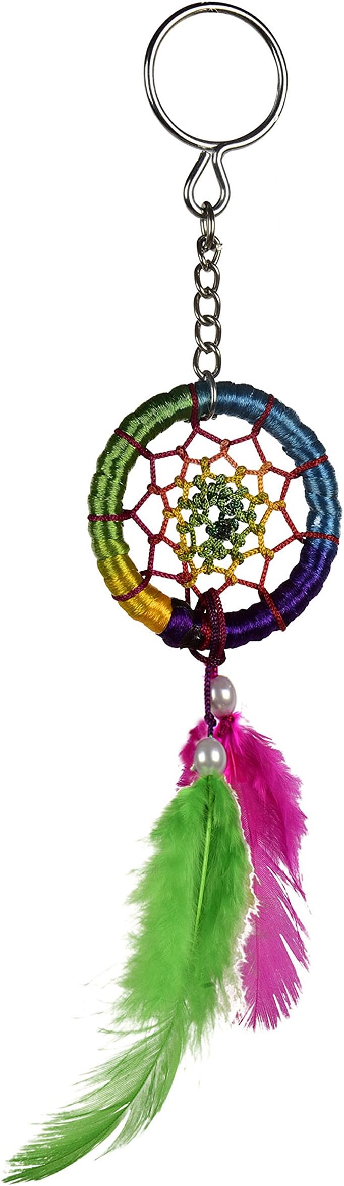ILU® Fur Dream Catcher Handmade Multicolour Key Chain