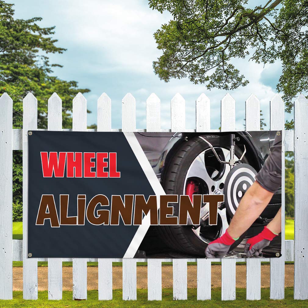4 Grommets Vinyl Banner Sign Wheel Alignment 1 Style G Automotive