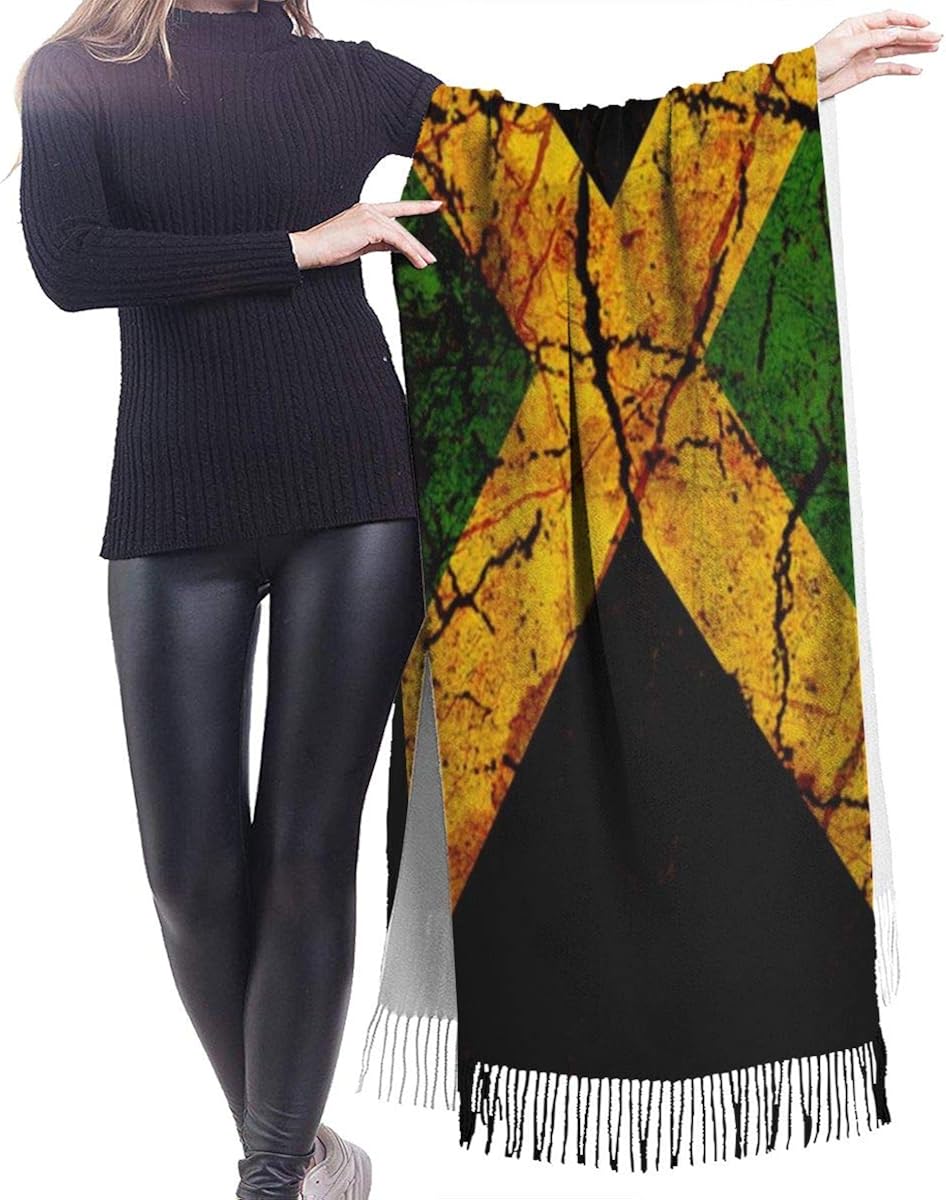 Scarf Jamaica Flag Womens Large Soft Cashmere Feel Shawls Wraps Light
