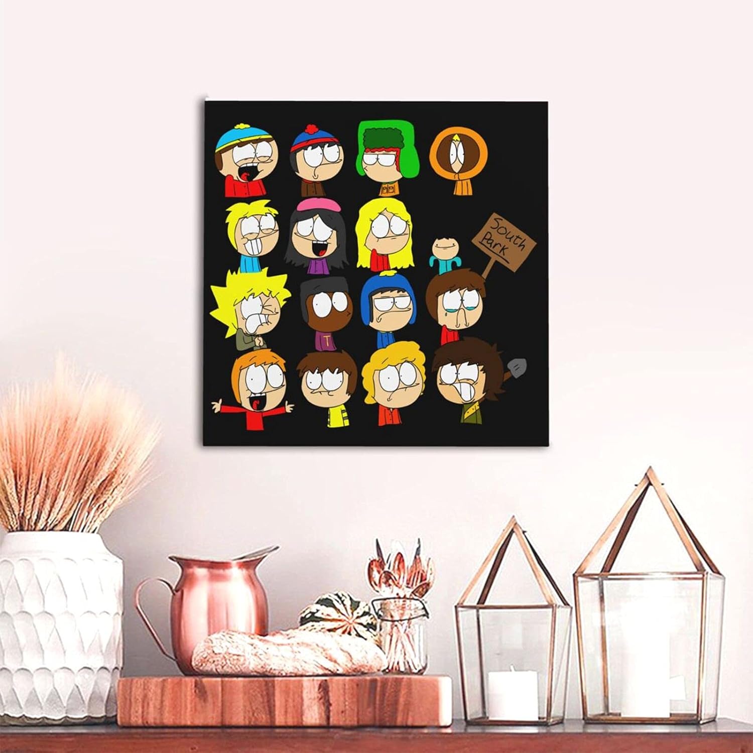 Amazon サウスパーク 3 家の装飾リビングルームウォールアート写真壁掛け 部屋 装飾 壁絵 インテリア絵画 おしゃれポスター 壁掛け絵画パネルのアートワーク現代のプリントキャンバスプ 壁アート50 50cm ウォールステッカー オンライン通販