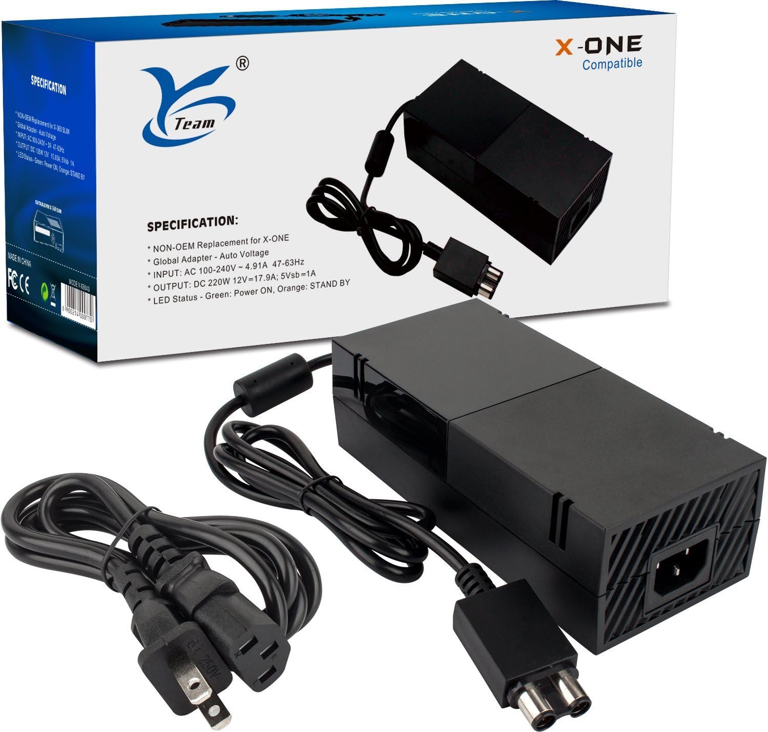 Xbox One Power Supply Brick Cord, Yteam® Ac Adapter Power Supply for