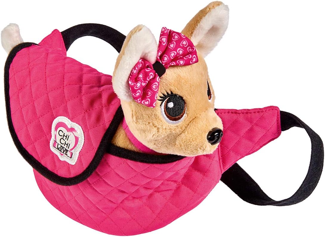 Simba 105893494 Chichi Love Street Chihuahua Plush Dog in a Trendy Bum Bag, Adjustable Strap, Multicoloured, Small - Image 3