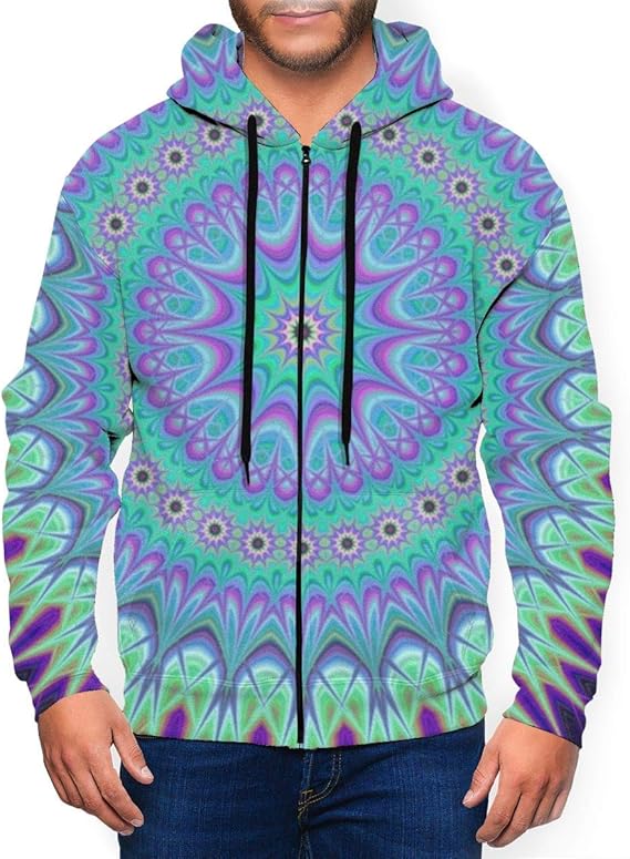 Amazon Co Jp モダンサイケデリック メンズ パーカー ファッション カーディガン キャップ付き カジュアルウェア ジッパー 服 ファッション小物