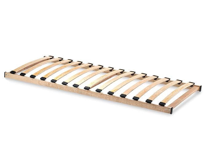 HomeBett-Soft Lattenrost 90x200 cm NV, Geeignet für alle Matratzen, Komfort Lattenrost mit 14 hochelastische Federholzleisten