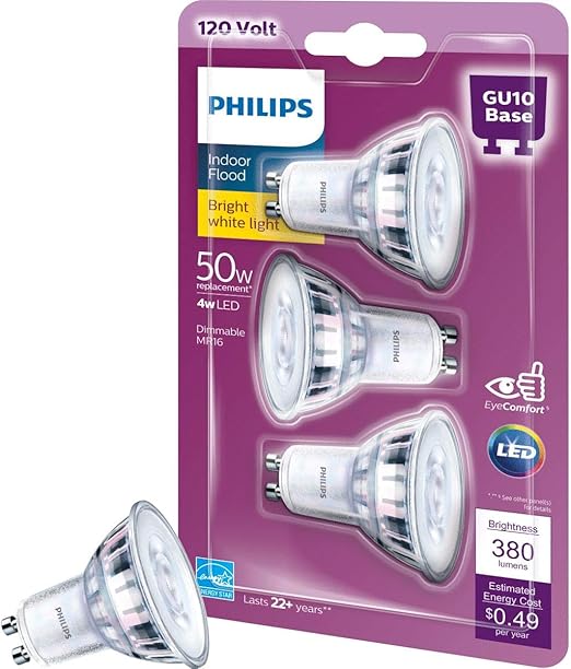 Philips LED GU10 Dimmable 35Degree Spot Light Bulb 400Lumen, 3000