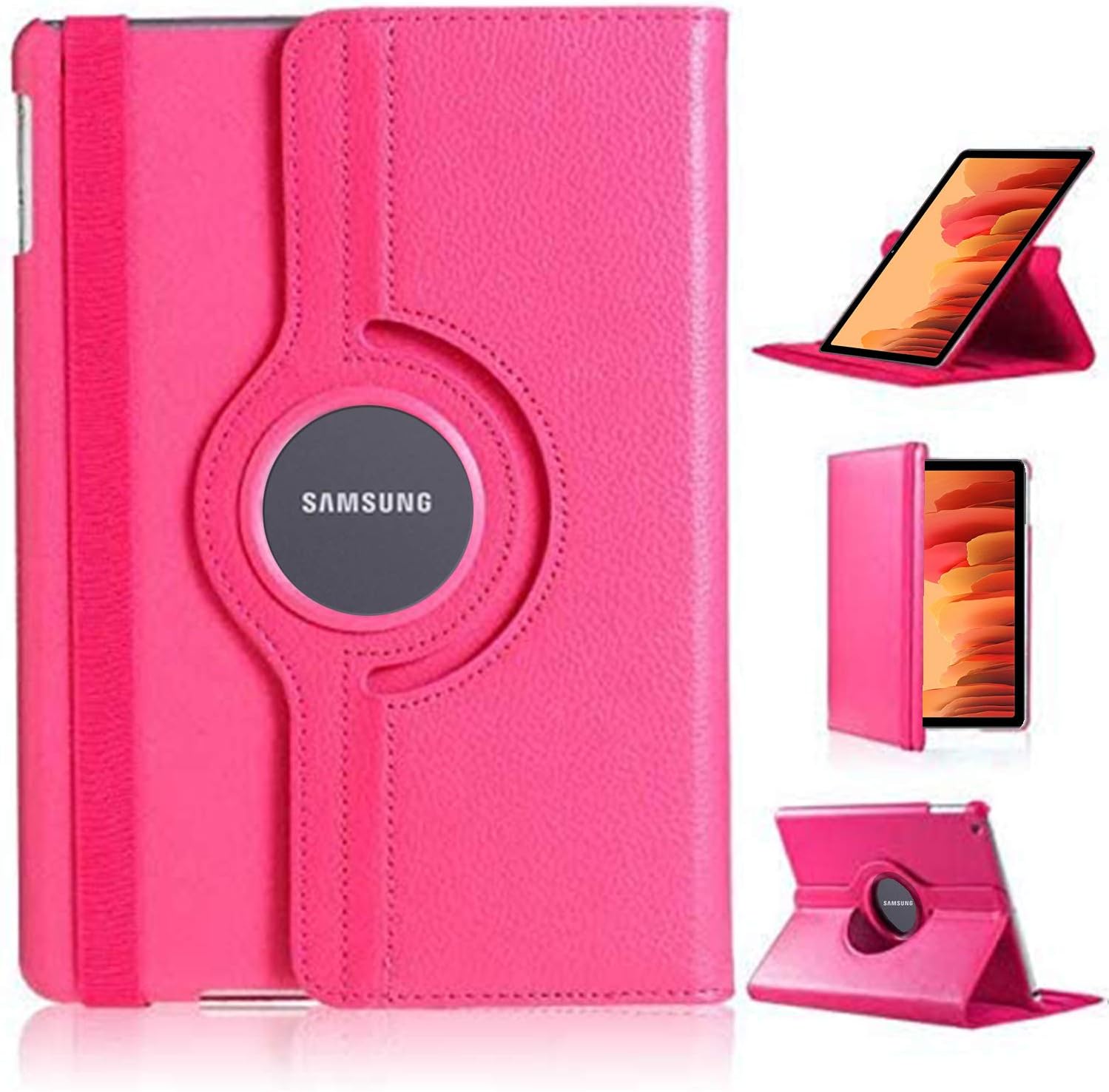 DN Technology Case For Samsung Galaxy Tab A7 10.4 inch 2022/2020 Multi Angle 360° Rotating Smart Folio Protective Tablet Cover (SM-T509/T500/T505/T507) (PINK)