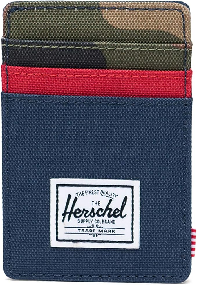 Herschel Raven RFID, Navy/Red/Woodland Camo, One Size