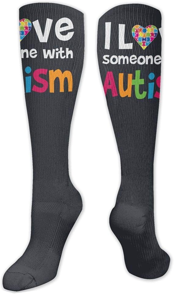 Novelty Compression Socks I Love Someone with Autism Women