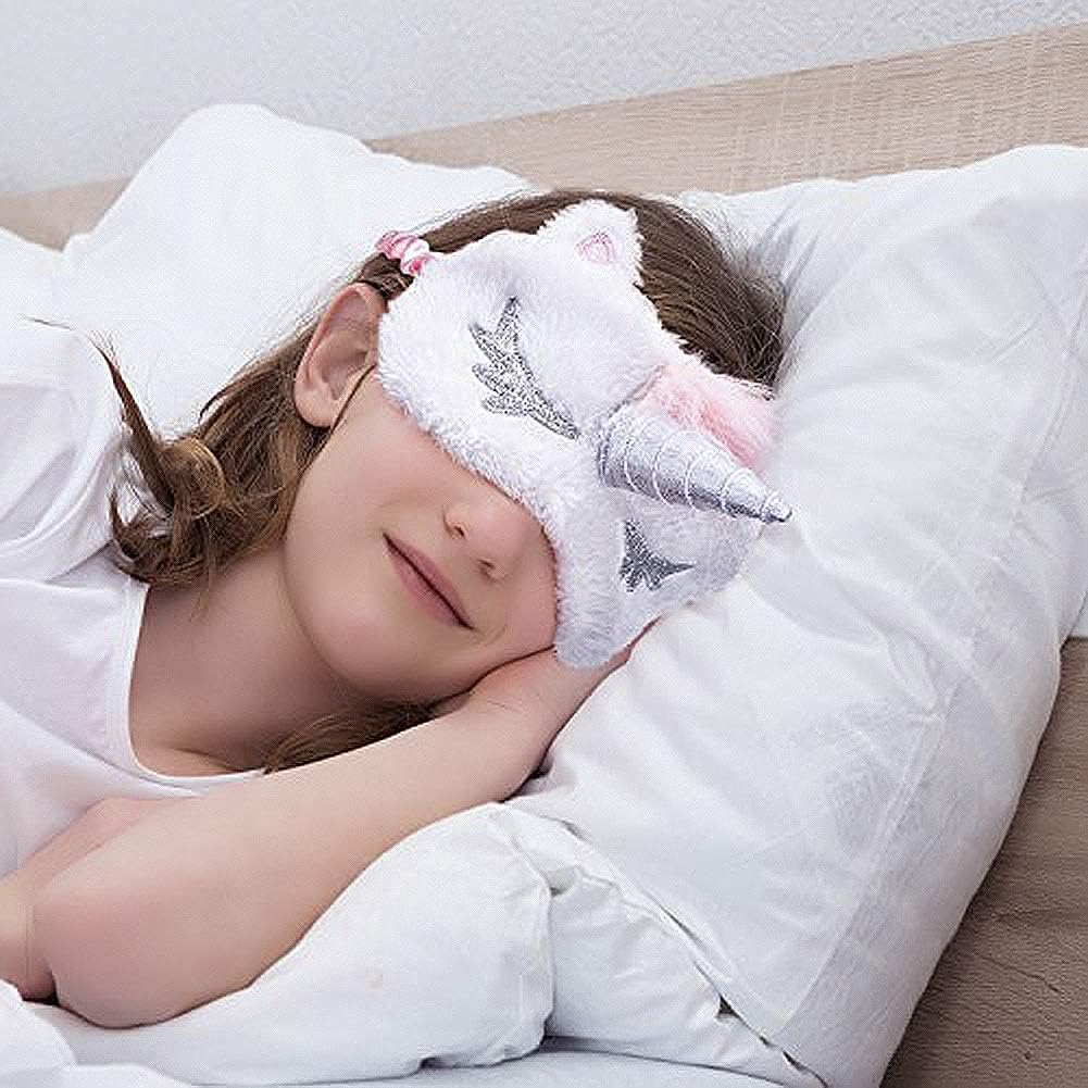 Biubee 6 Pack Soft Plush Unicorn Sleeping Mask- Cute Unicorn Horn Blindfold Eye Cover for Women Girls Kids Travel Nap Night Sleeping: Health & Personal Care