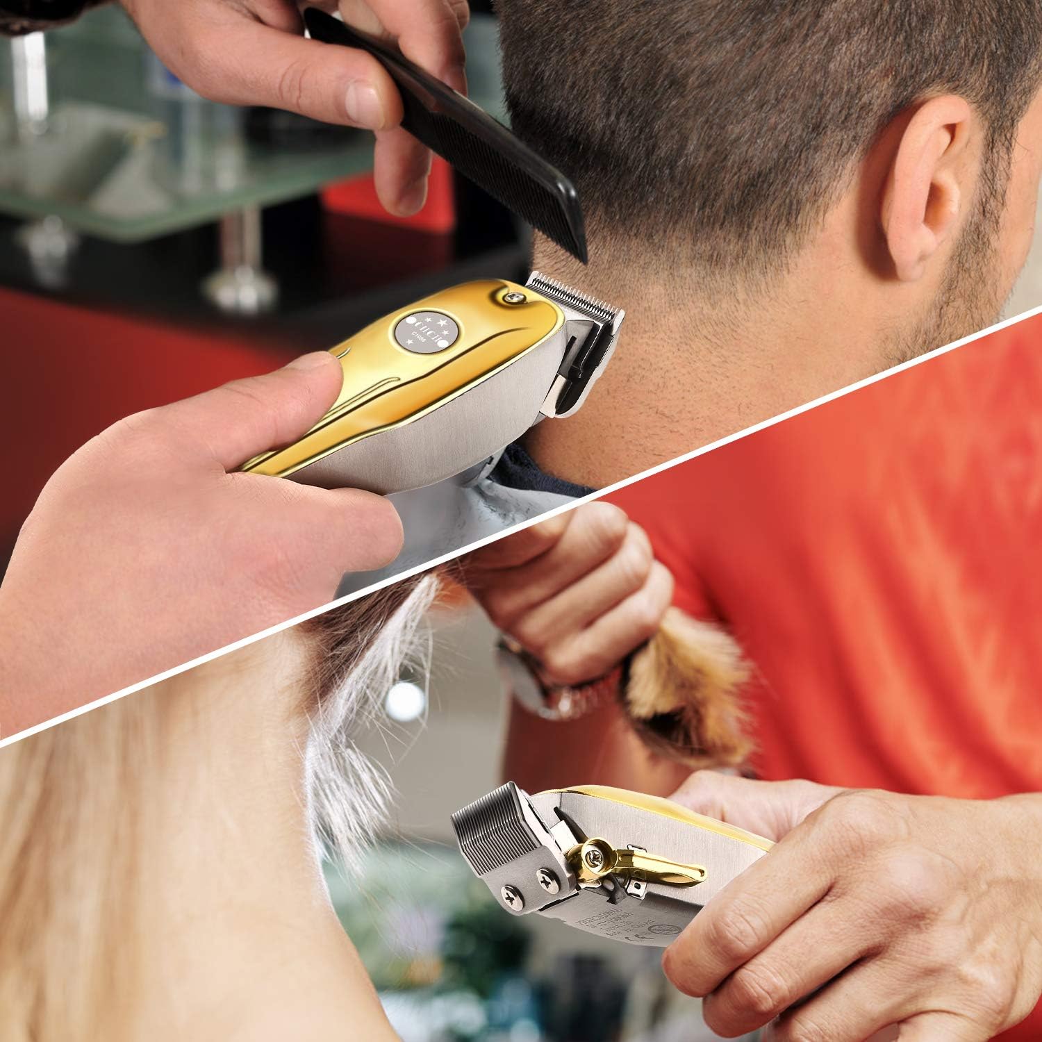 Cordless Hair Clippers for Men, CIICII Professional Hair Trimmer Set (12Pcs USB Rechargeable Adjustable LCD Display Hair Beard Cutting Grooming Trimming Haircut Kit) for DIY Home Barber Salon: Health & Personal Care