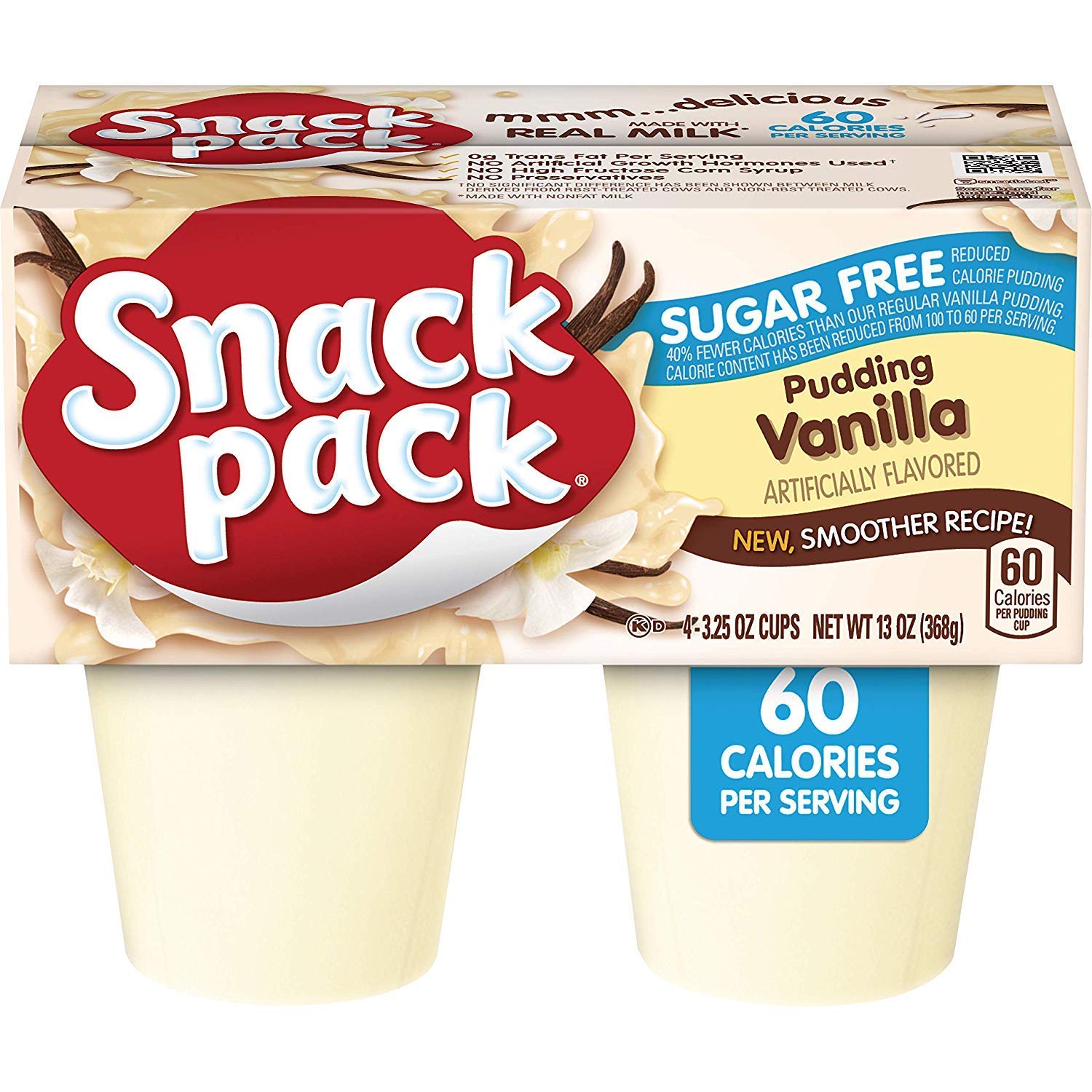 Amazon Com Snack Pack Sugar Free Vanilla Pudding Cups Keto Friendly 4 Count 12 Pack Pack Of 3 Grocery Gourmet Food