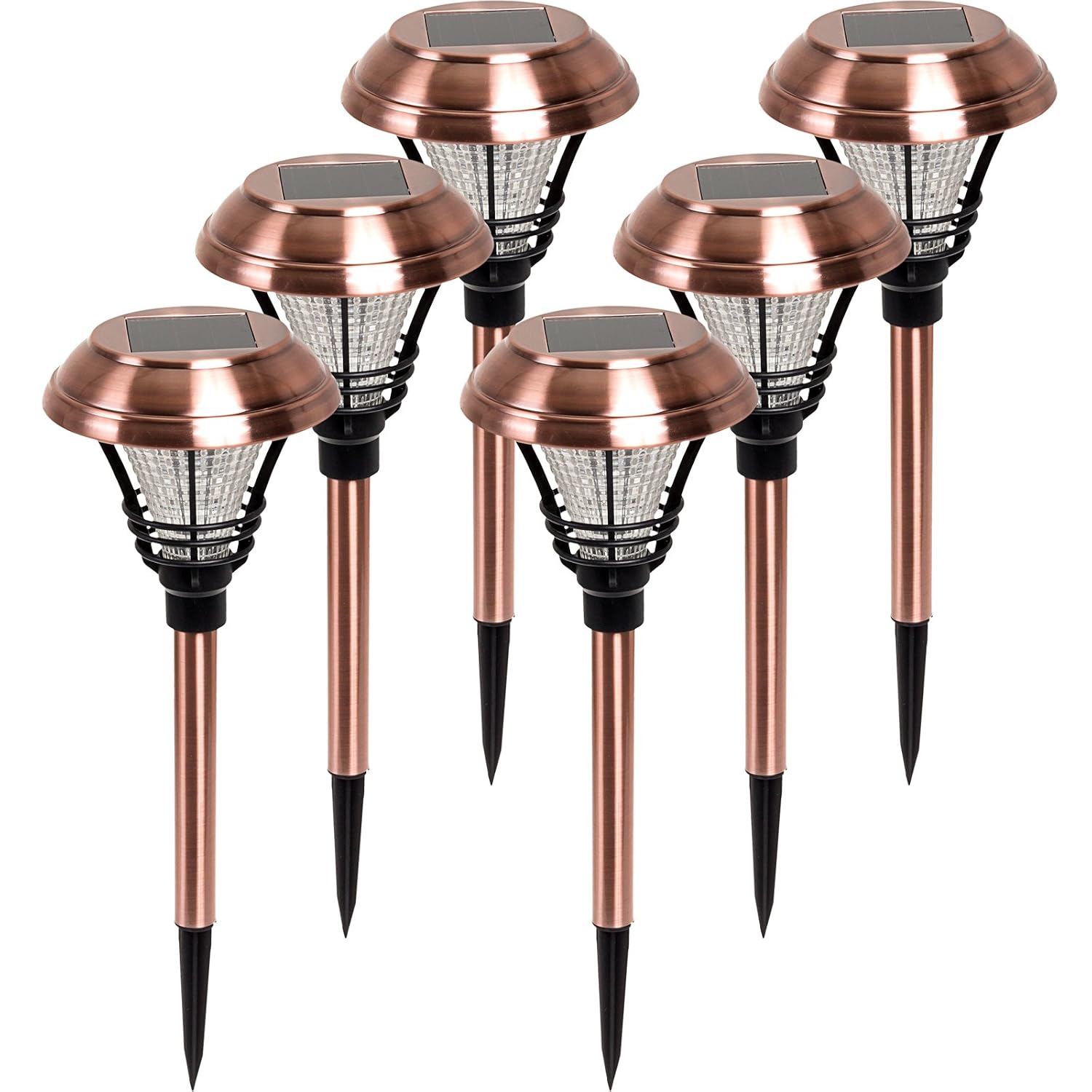 Westinghouse Kenbury LED Outdoor Garden Solar Path Lights (Copper, 6 Pack)