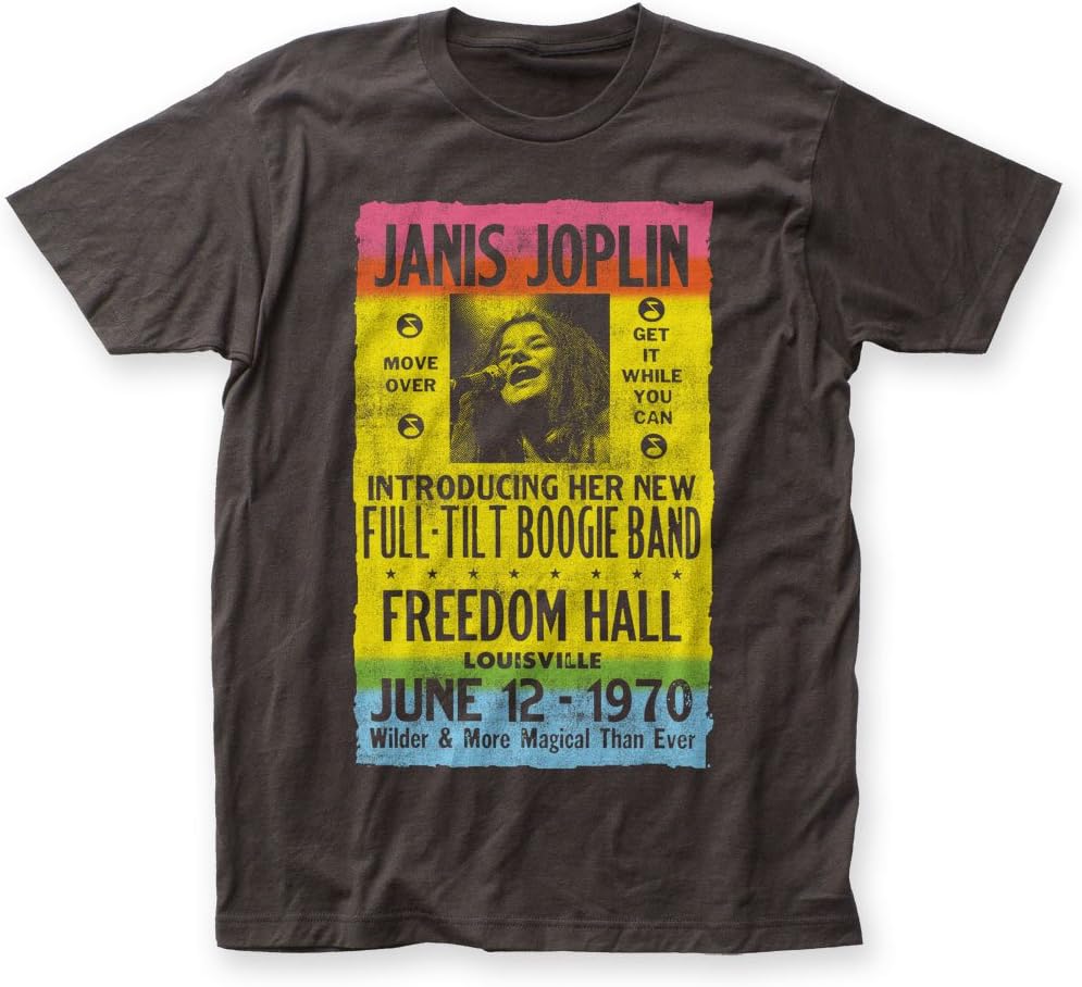 Janis Joplin - Mens Freedom Hall Poster Fitted T-Shirt