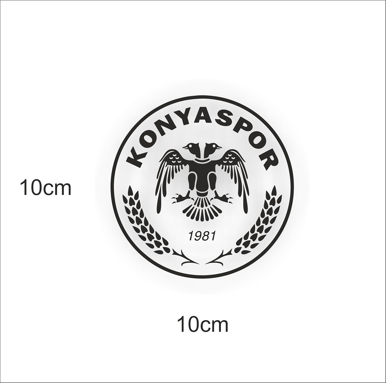 Konyaspor Emblem 10 X 10 Cm Hochleistungsfolie In Der Farbe Weiss Logo A159 Embleme Auto Motorrad