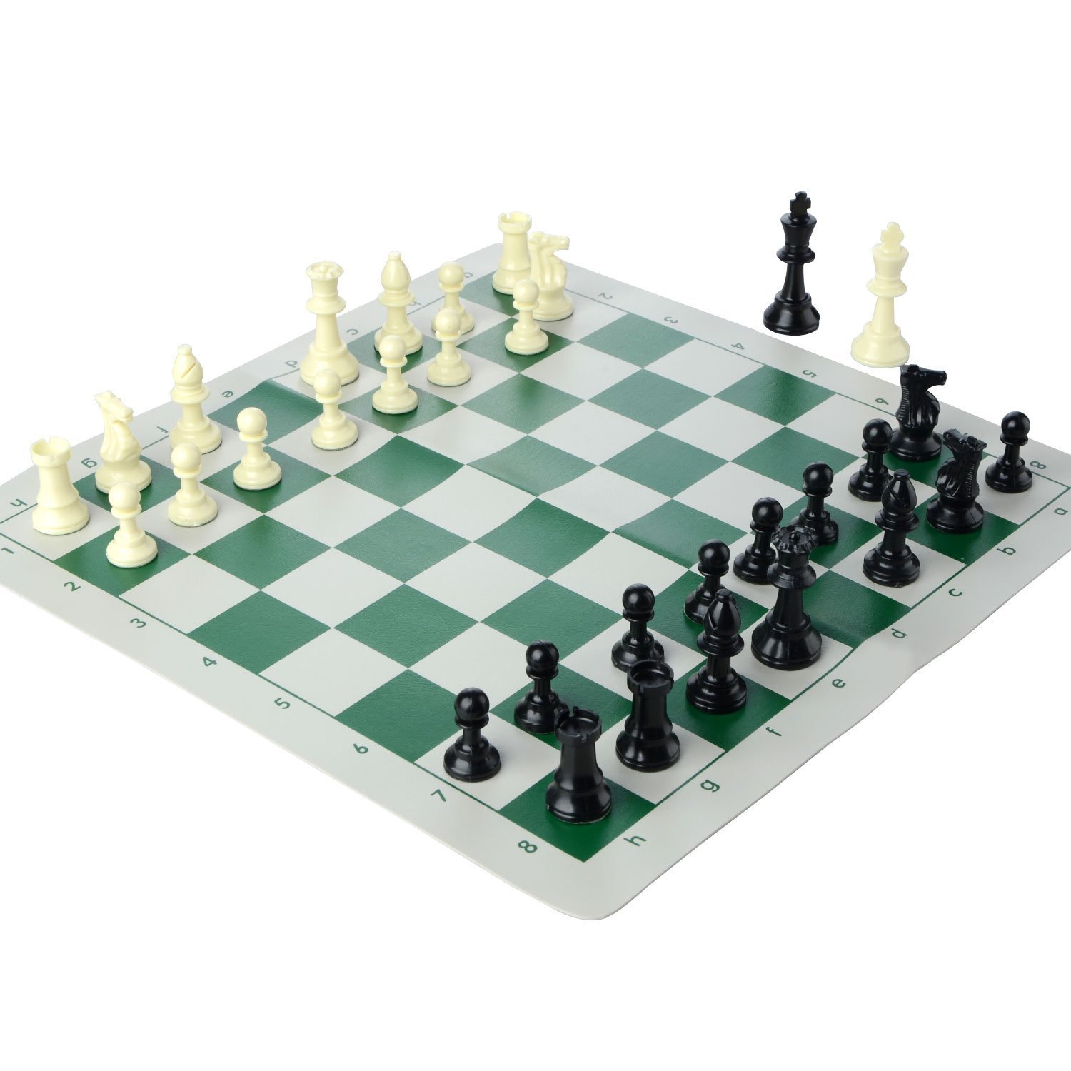 Chess Set,ASDOMO Chess Board Game With Natural Chess Pieces Plastic Weighted Full Complete Chess Set