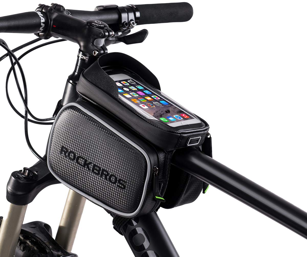 ROCK BROS Bike Bag Waterproof Top Tube Phone Front Frame Mountain Large