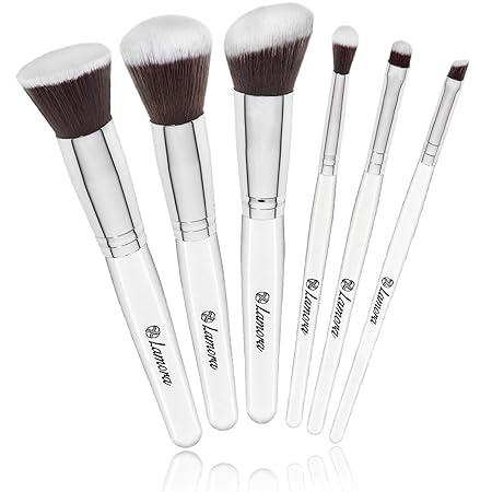 Foundation Kabuki Puder Rouge Lidschatten Blender Pinsel - 6 teiliges Synthetisches Premium Makeup Pinsel Set - Ideal zum Auf