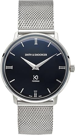 Reloj con correa de acero Smith & Smoorcer de esfera negra ...