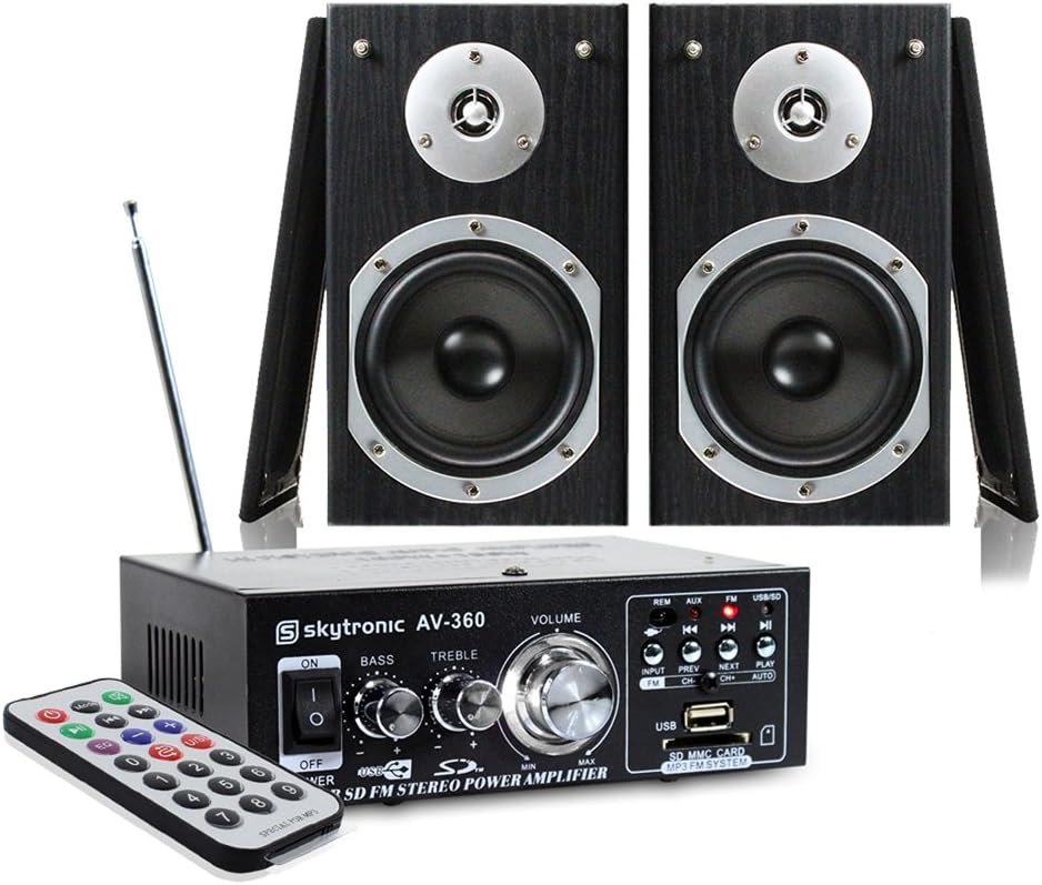 Skytronic 5" HiFi Speakers + Skytronic Karaoke Amplifier 140W Amazon