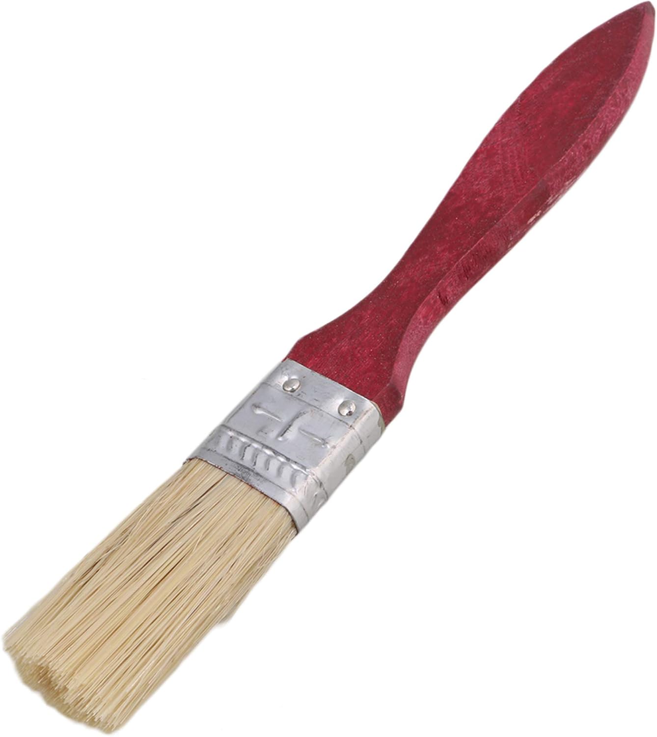 1 inch/2.54cm Red Wooden Handle Paint Brushes(20 Pack) Painting Decorating Stains Home DIY Tool Set, Red,yellow - Image 4