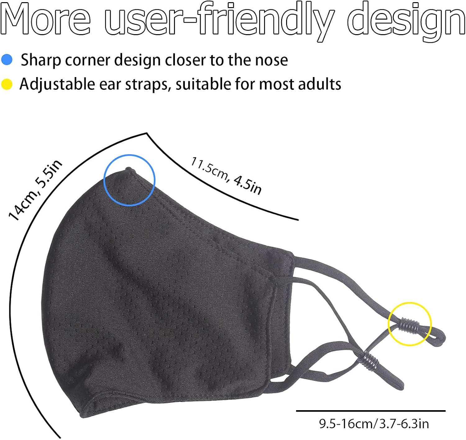 Kids Sports Mesh Masks Breathable Reusable Washable Adjustable Face Mask Outdoor School for Boys Girls Black: Clothing