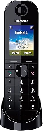 Panasonic KX-TGQ400GB DECT IP-Telefon, schnurlos, CAT-iq 2.0 kompatibel, digitales Telefon, schwarz