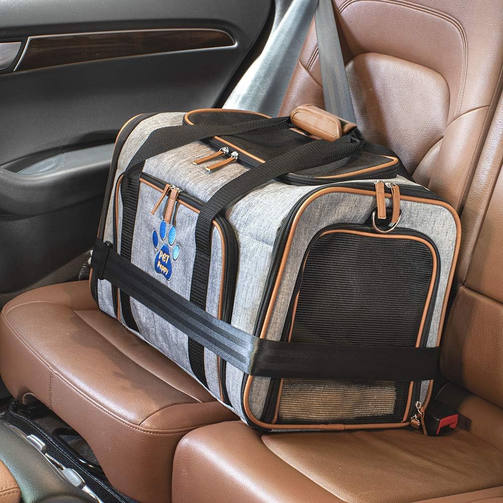 Petpeppy The Original Airline Approved Expandable Pet Carrier by Pet Peppy- Two Side Expansion, Designed for Cats, Dogs, Kittens, Puppies - Extra Spacious Soft Sided Carrier! (Black) : Pet Supplies