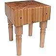 John Boos AB Series Square Wood Butcher Block Cutting Board Prep Table 10-Inch Thickness, 18" x 18" x 10", Maple