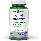Vital Planet – Vital Digest Natural Digestive Enzymes Supports Breakdown of Proteins, Fats, and Carbohydrates and Reduces Occasional Gas, Bloating and Indigestion 90 Capsules (Packaging May Vary)