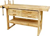 Sealey Woodworking Bench 4 Drawers Rubber Wood Tool Storage Vice AP1640 view 2
