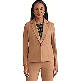 Kasper Womens One-Button Notch Collar Blazer with Seamed Waist – Compression Fit