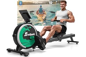 Magnetic Rowing Machines for Home Use, EvoSpark Rowing Machine with 16 Levels of Resistance, APP Supported, Upgraded Double S