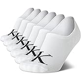 Calvin Klein Womens No Show Socks - 6 Pack Lightweight Cotton Blend Invisible No Slip Sneaker Liners Athletic Socks for Women