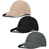 ZEXIAN 3 Pack Unisex Cotton Baseball Cap Adjustable Unconstructed Plain Sport Dad Golf Hat for Men and Women