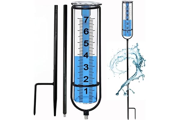 Rain Gauge, Freeze Proof Rain Gauge Outdoor with Stake, Upgrade Water Rain Meter, Rain Measure Gauge for Yard, Rain Gauges Ou