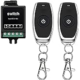 WOODGUILIN 12V Remote Control Switch Mini Wireless Dry Contact Relay Switch | 10A Dry Contact Relay Switch 328FT Long Range for Motorcycle Lights Garage Door Motor Fan (Dry Switch)