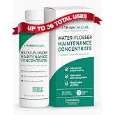 Up to 36 Cleans Think Crucial Water Flosser Cleaner &amp; Descaler Rinse 6oz Super Concentrate - Compatible with All Waterpik Models (WP-660/662, WP-580, WP-560, WP-100) &amp; Philips Sonicare 3000 &amp; More