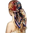 100% Silk Head Scarf for Women - 27" Hair Scarves Satin Head Scarf Bandanas Square Silk Hair Night Sleeping with Gift Packed