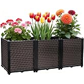 Large Planters for Outdoor Plants 20" Tall Planter Box, 47.2"L x 15.7"W | Raised Beds for Gardening Self Watering, Elevated Planter Box with Legs, Rectangular Garden Planters for Outdoor Plants