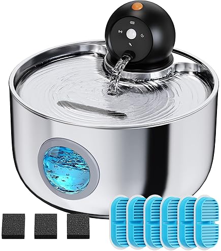 FOFNON 24-delige Filter- En Sponsset – Voor 3,2L & 7L Katten- En Hondenfonteinen – Drievoudige Filtratie