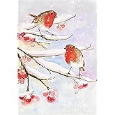 English Robins in Snow Small Boxed Holiday Cards (20 cards, 21 self-sealing envelopes)