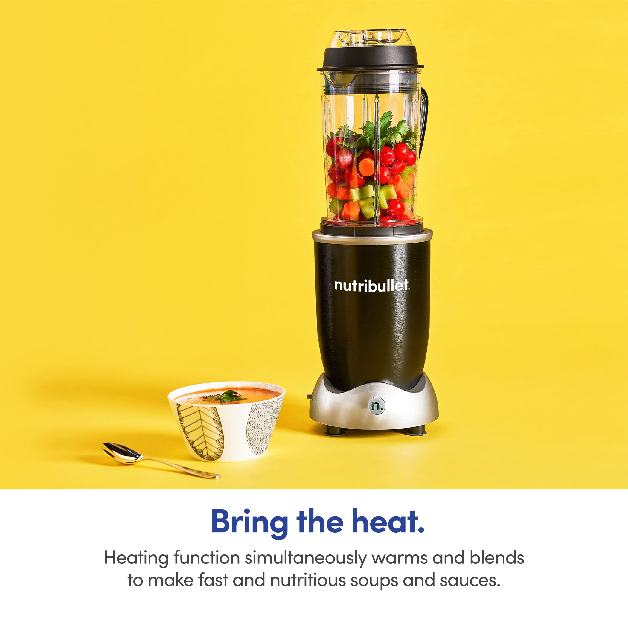 nutribullet® Rx Blender, Hot and Cold Blender, 1700W, 1L Pitcher & 30oz Cup, Extractor Blade, Soups, Hot Liquids, and Sauces, Black, N17-1001