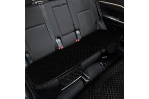 surpassme Comfortable Car Seat Covers Universal Back/Brench Seat Coves for Car Accessories with Storage Pockets, Padded Car Interior Covers for Automotive, SUV, Truck, and Van(Black)