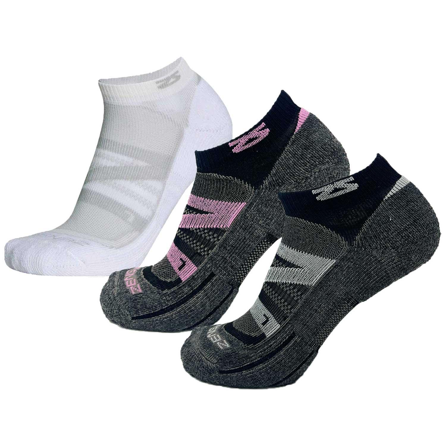 Zensah Wool Running Socks, Cloud/Pink/White, Medium