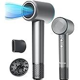 Yinole Hair Dryer Ionic Blow Dryer with Diffuser for Curly Hair, 1500W High-Speed Brushless Corded with 150,000 RPM, Fast Drying Low Noise Thermo-Control Hairdryer with Nozzle for Home Travel