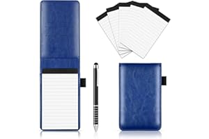 Xhwykzz 7 Pcs Small Pocket Notepad Holder Set with Pen, Mini Portable Leather Pocket Notebook for offices, schools, restauran