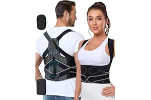 Enthra Posture Corrector for Women and Men with Bionic System, Precise Full Back Support Back Brace for Upper and Lower Back Pain Relief with Two 3D Pads